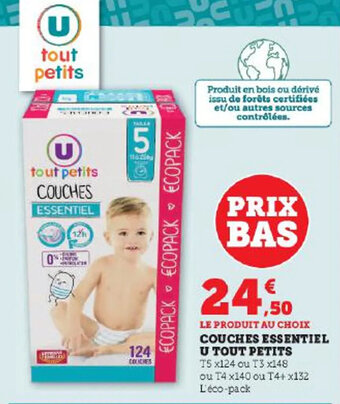Super U COUCHES ESSENTIEL U TOUT PETITS offre