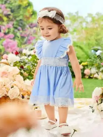 SheIn Bébé robe de soirée en dentelle à volants offre