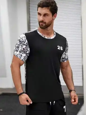 SheIn Homme t-shirt de sport à lettres offre