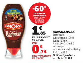 Super U SAUCE AMORA offre