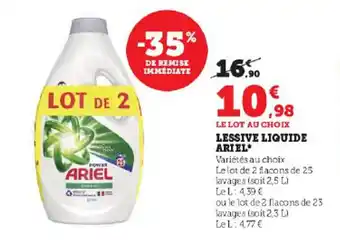 Super U LESSIVE LIQUIDE ARIEL offre