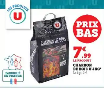 Super U CHARBON DE BOIS U 4KG offre