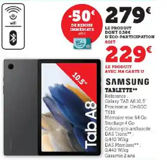 Super U SAMSUNG TABLETTE** offre