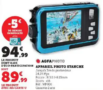 Super U APPAREIL PHOTO ETANCHE offre
