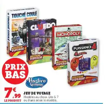 Super U JEU DE VOYAGE offre