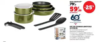 Super U SET DE CUISSON AMOVIBLE 10 PIECES offre