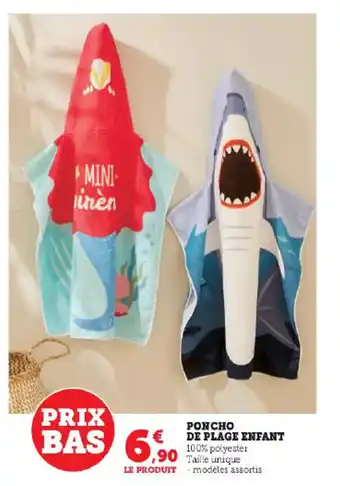 Super U PONCHO DE PLAGE ENFANT offre