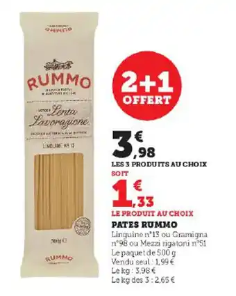 Super U PATES RUMMO offre