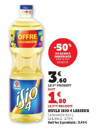 Super U HUILE ISIO 4 LESIEUR offre