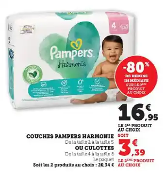 Super U COUCHES PAMPERS HARMONIE offre