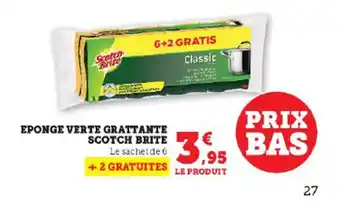 Super U EPONGE VERTE GRATTANTE SCOTCH BRITE offre
