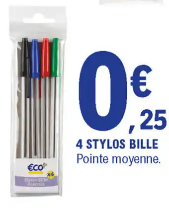 E.Leclerc 4 Stylos bille offre