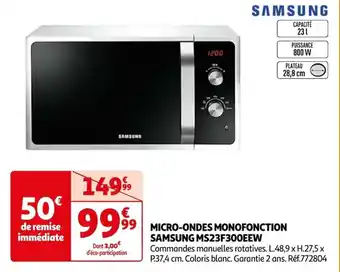 MICRO-ONDES MONOFONCTION SAMSUNG MS23F300EEW