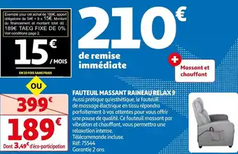 Auchan FAUTEUIL MASSANT RAINEAU RELAX 9 offre