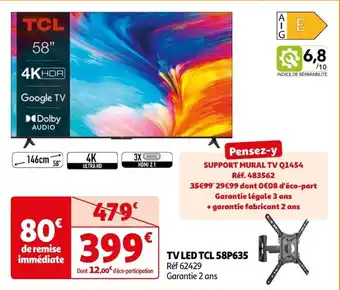 Auchan TV LED TCL 58P635 offre