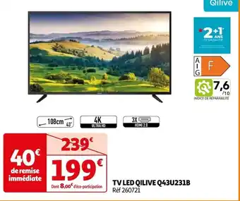 Auchan TV LED QILIVE Q43U231B offre