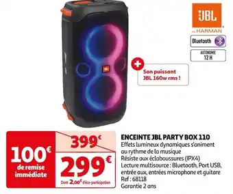 Auchan ENCEINTE JBL PARTY BOX 110 offre
