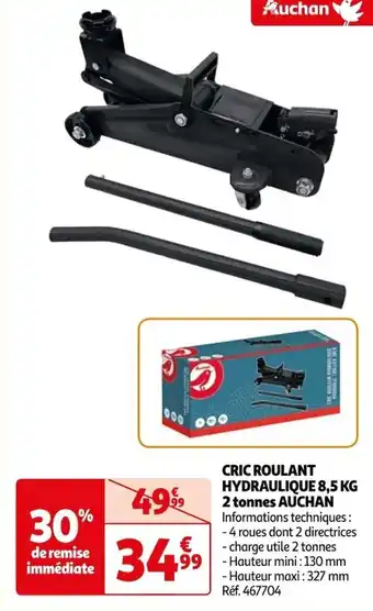 Auchan CRIC ROULANT HYDRAULIQUE 8,5 KG 2 tonnes AUCHAN offre
