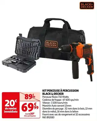 KIT PERCEUSE À PERCUSSION BLACK & DECKER