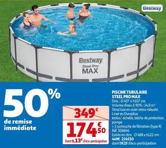 Auchan PISCINE TUBULAIRE STEEL PRO MAX offre