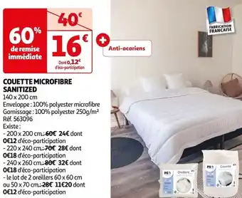 Auchan COUETTE MICROFIBRE SANITIZED offre