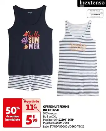 Auchan OFFRE NUIT FEMME INEXTENSO offre