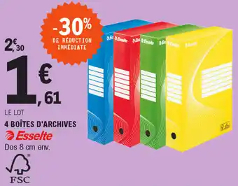 E.Leclerc 4 Boîtes d'archives offre