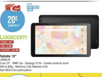 Géant Casino Tablette 10" offre