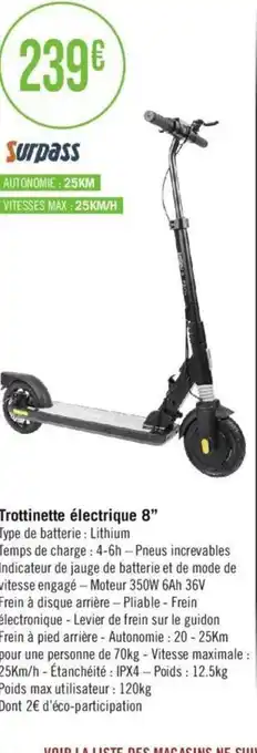 Géant Casino Trottinette électrique 8" offre