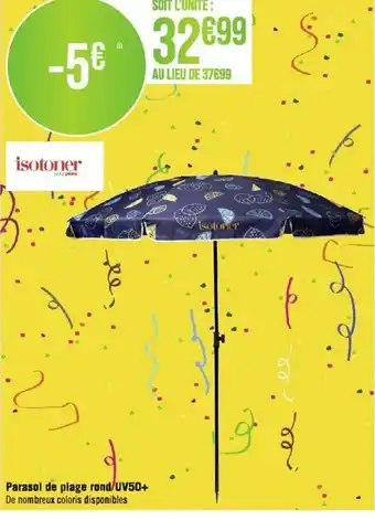 Géant Casino Parasol de plage rond/UV50+ offre