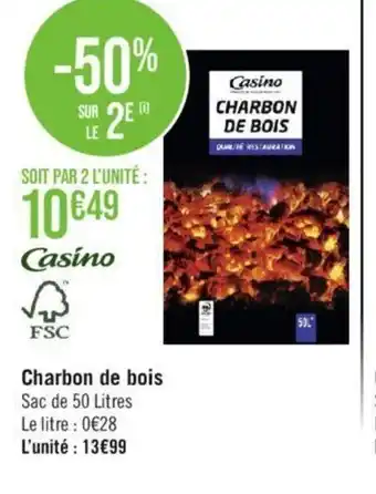 Géant Casino Charbon de bois offre