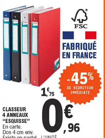 E.Leclerc Classeur 4 anneaux offre