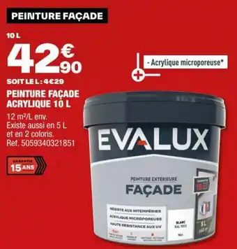 Brico Dépôt PEINTURE FAÇADE ACRYLIQUE 10 L offre
