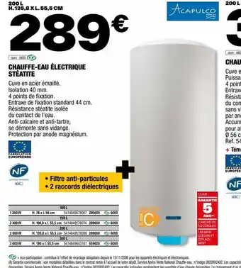 Brico Dépôt CHAUFFE-EAU ÉLECTRIQUE STÉATITE offre