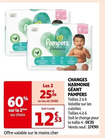 Auchan Supermarché Pampers changes harmonie géant offre