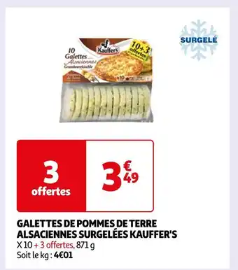Auchan Kauffer's galettes de pommes de terre alsaciennes surgelées offre