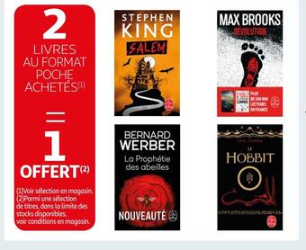 2 livres au format poche achetés = 1 offert