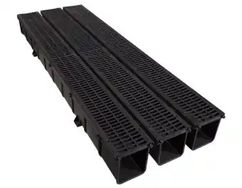 Brico Dépôt First kit de 2 caniveaux grille noire - 2 fonds offre