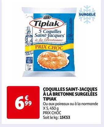 Tipiak coquilles saint-jacques à la bretonne surgelées