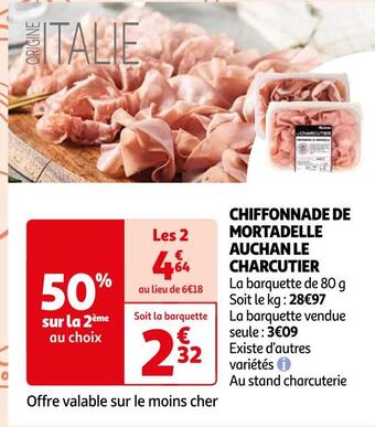 Auchan Auchan le charcutier chiffonnade de mortadelle offre