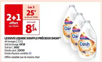 Auchan Supermarché Dash lessive liquide souffle précieux(1) offre