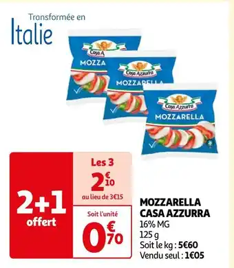 Auchan Casa azzurra mozzarella offre