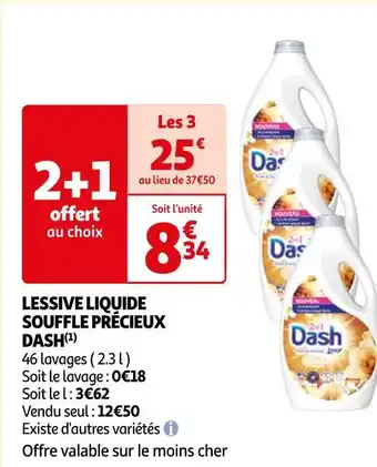 Auchan Dash lessive liquide souffle précieux (1) offre