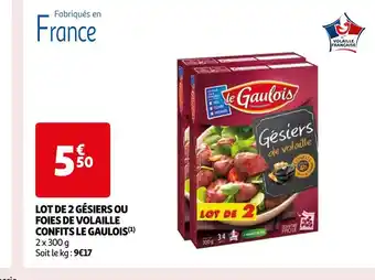 Auchan Le gaulois lot de 2 gésiers ou foies de volaille confits offre