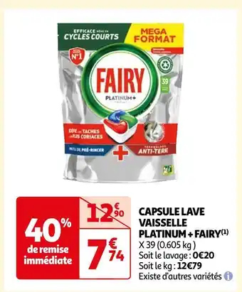 Auchan Fairy capsule lave vaisselle platinum (1) offre