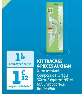 Auchan Auchan kit tracage 4 pieces offre
