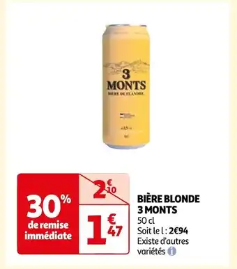 Auchan 3 monts bière blonde offre