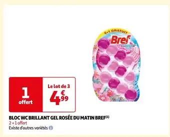 Auchan Bref bloc wc brillant gel rosée du matin (1) offre