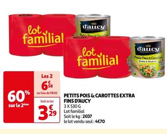 Auchan D'aucy petits pois & carottes extra fins offre