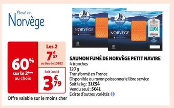 Auchan Supermarché Petit navire saumon fumé de norvège offre